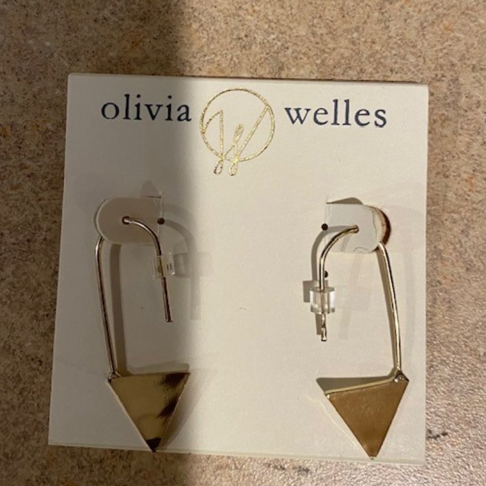 Olivia Welles Triangle Shape Threader Earrings Nwt - image 1